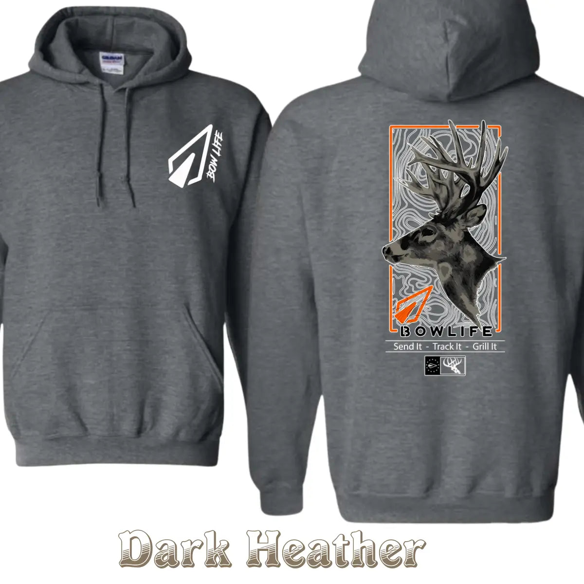 Bow Life Hunting Hoodie - Outdoor Design Featuring Deer Head Graphic And Archery Theme , Bold Adventure Style For Hunters And Nature Lovers , Cozy Hoodie , Perfect Fall And Winter Outfit Casual Classic Tops