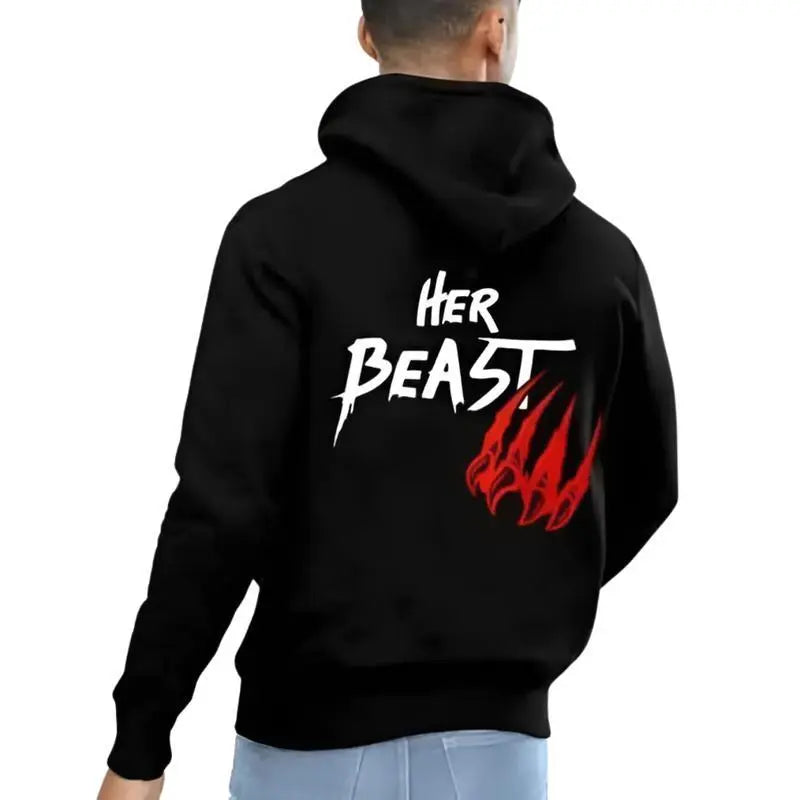 Her Beast His Beauty Couple Hoodie Matching Outfits For Couples Valentine Day Gifts Anniversary Shirts Trending Couple Medium Casual Clothes streetwear