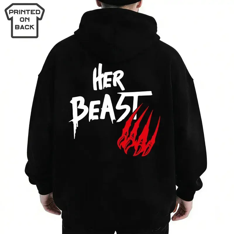 Her Beast His Beauty Couple Hoodie Matching Outfits For Couples Valentine Day Gifts Anniversary Shirts Trending Couple Medium Casual Clothes streetwear