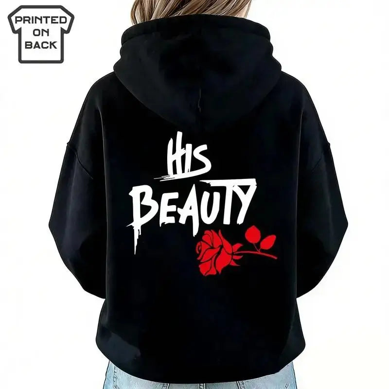 Her Beast His Beauty Couple Hoodie Matching Outfits For Couples Valentine Day Gifts Anniversary Shirts Trending Couple Medium Casual Clothes streetwear